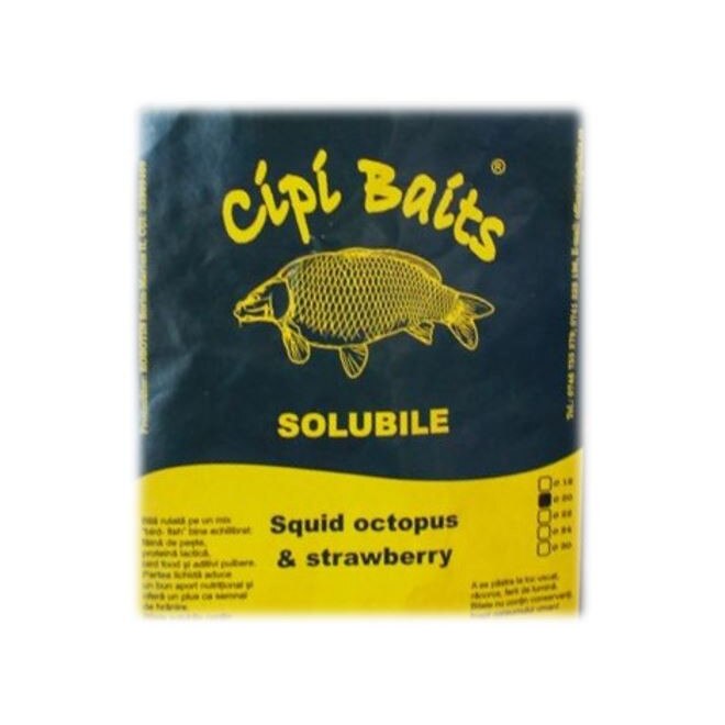 Boiles Solubile Squid Octopus Strawberry, CipiBaits, 1Kg, dimensiunea 30 mm